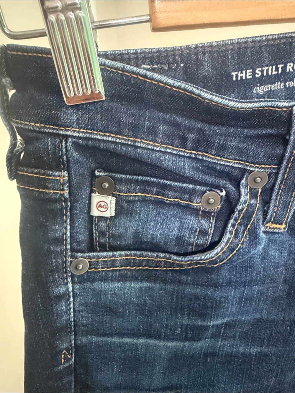 AG-ED Skinny Jeans - Dark Indigo Wash - The stilt Roll-Up - Picture 2 of 8